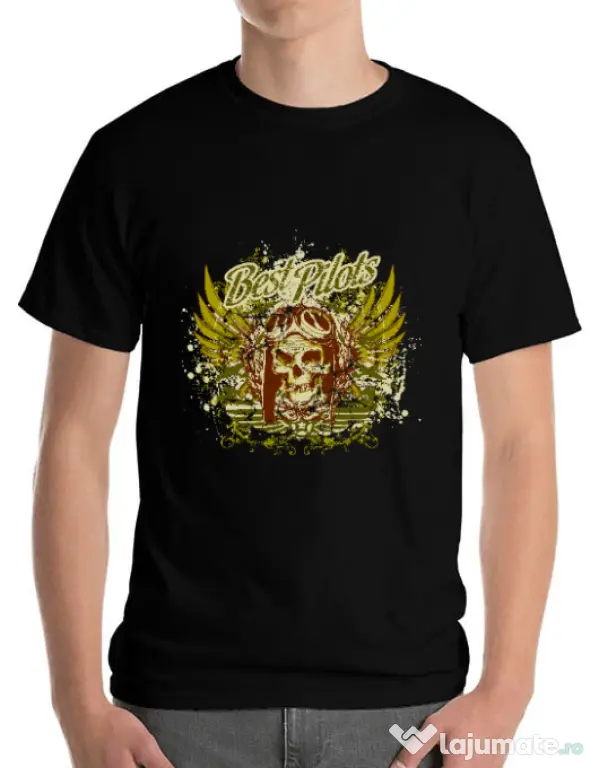 Tricou ADLER barbat Best pilots Negru