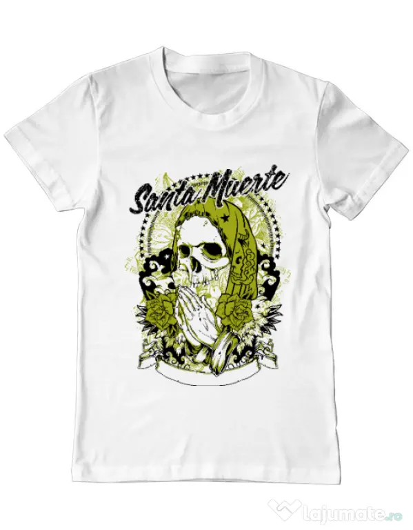 Tricou ADLER barbat Holy death Alb