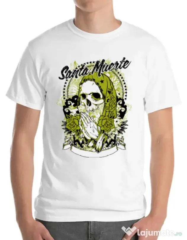Tricou ADLER barbat Holy death Alb