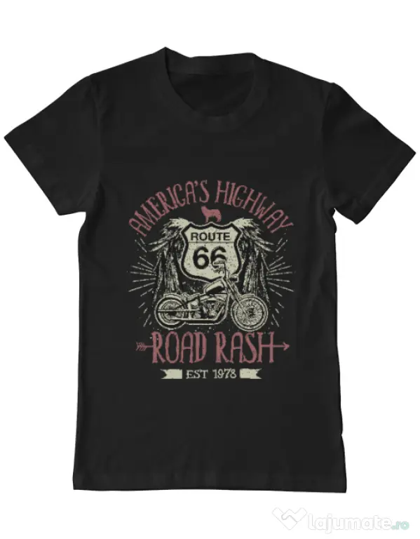 Tricou ADLER barbat Highway 66 Negru