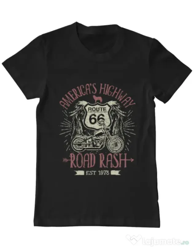Tricou ADLER barbat Highway 66 Negru