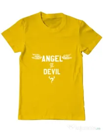 Tricou ADLER barbat Angel or devil Galben