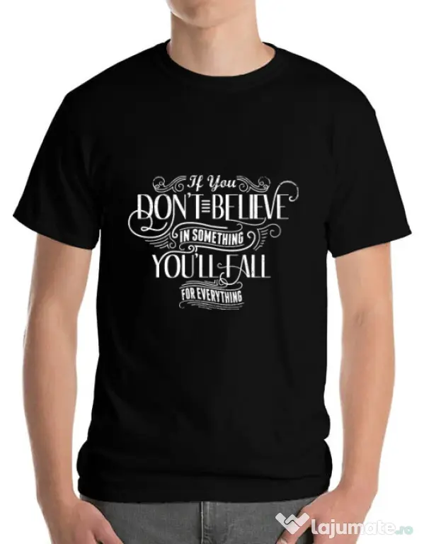 Tricou ADLER barbat Believe in something Negru