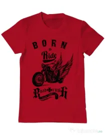 Tricou ADLER barbat Born to ride Rosu