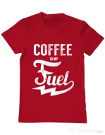 Tricou ADLER barbat Coffee is my fuel Rosu