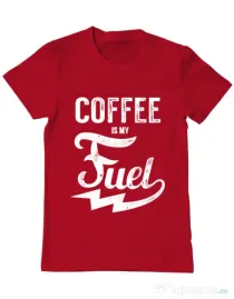 Tricou ADLER barbat Coffee is my fuel Rosu