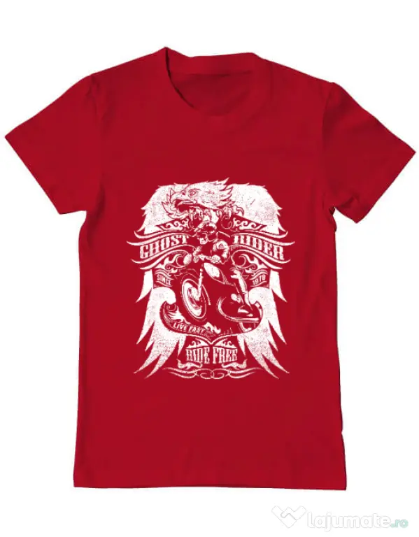 Tricou ADLER barbat Ghost rider Rosu