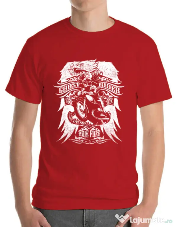 Tricou ADLER barbat Ghost rider Rosu