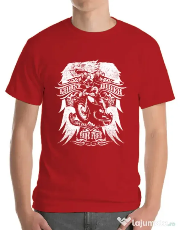 Tricou ADLER barbat Ghost rider Rosu