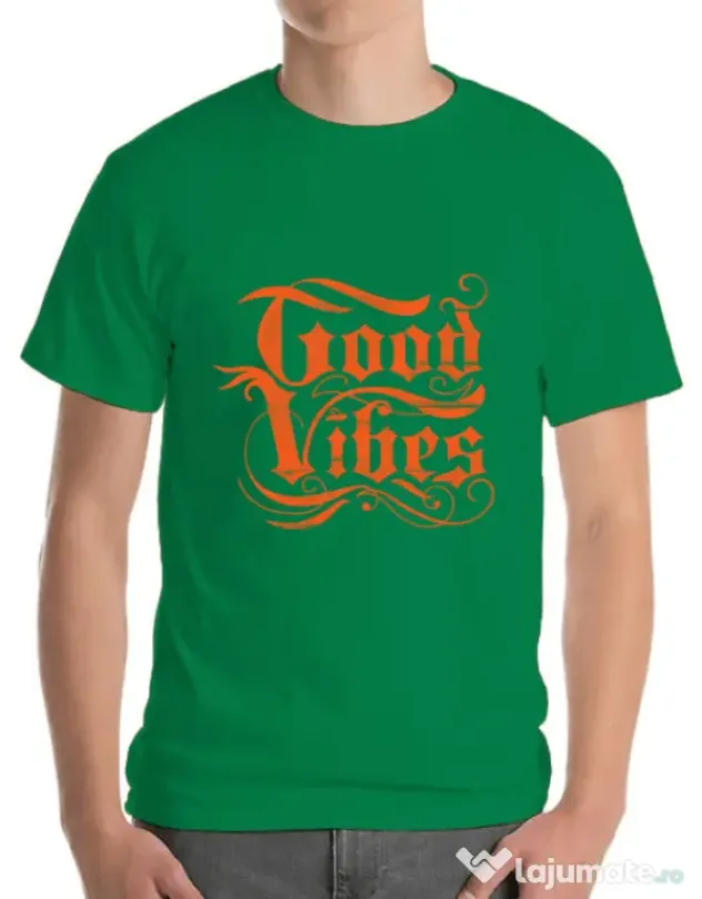 Tricou ADLER barbat Good vibes Verde mediu
