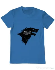 Tricou ADLER barbat Winter is coming Stark Albastru azuriu