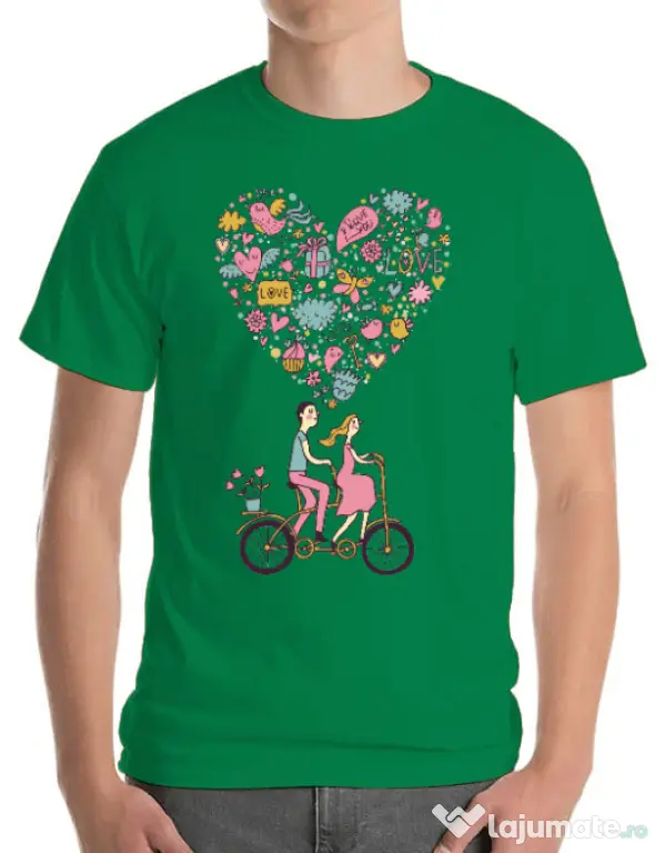 Tricou ADLER barbat Love trip Verde mediu
