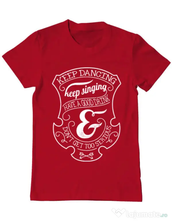 Tricou ADLER barbat Keep dancing Rosu