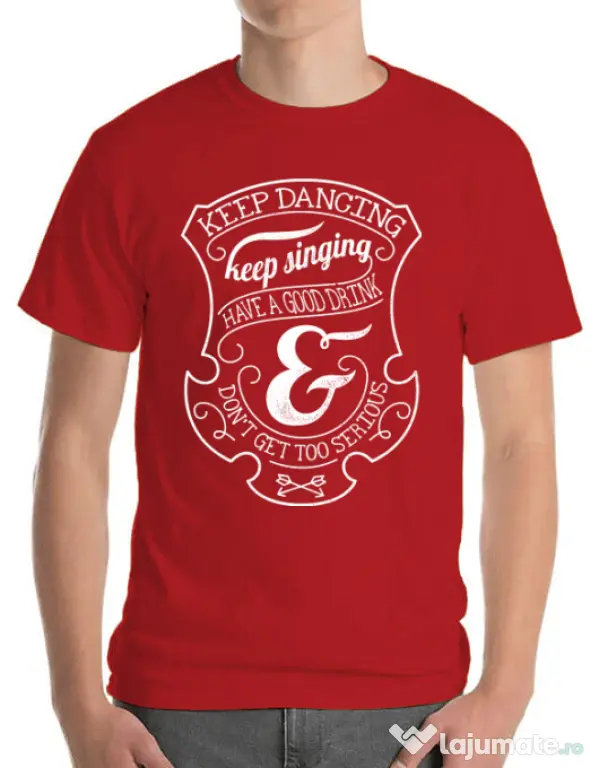 Tricou ADLER barbat Keep dancing Rosu