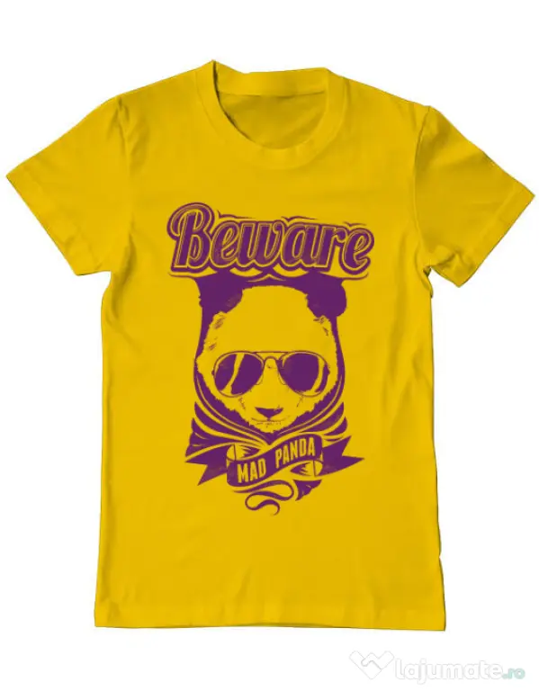 Tricou ADLER barbat Mad Panda Galben