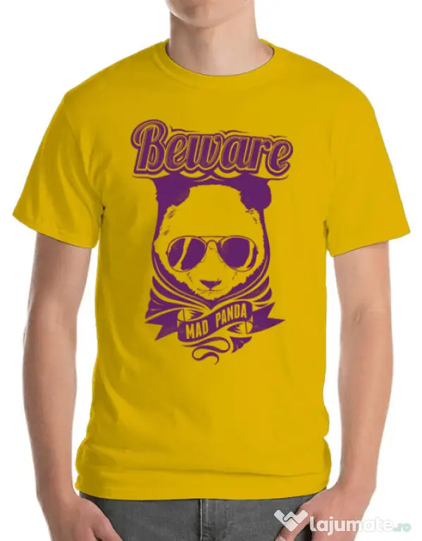 Tricou ADLER barbat Mad Panda Galben