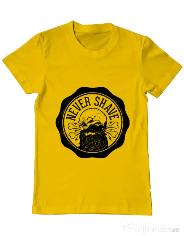Tricou ADLER barbat Never shave Galben