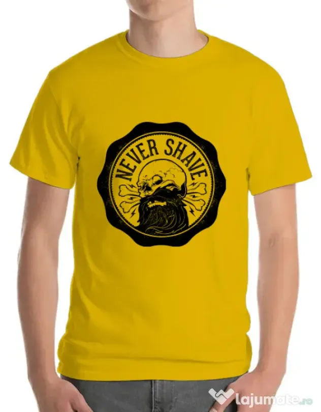 Tricou ADLER barbat Never shave Galben
