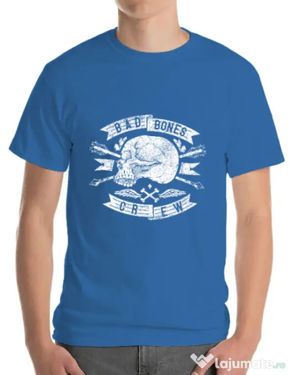 Tricou ADLER barbat Skull symbol Albastru azuriu