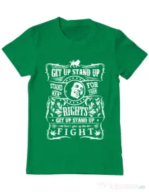 Tricou ADLER barbat Stand up for your rights Verde mediu