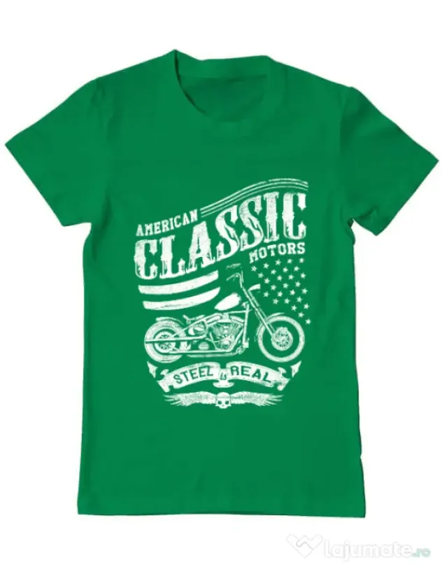 Tricou ADLER barbat Steel is real Verde mediu