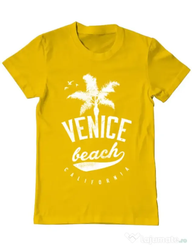 Tricou ADLER barbat Venice beach California Galben
