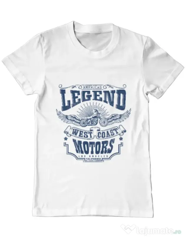 Tricou ADLER barbat West coast motors Alb