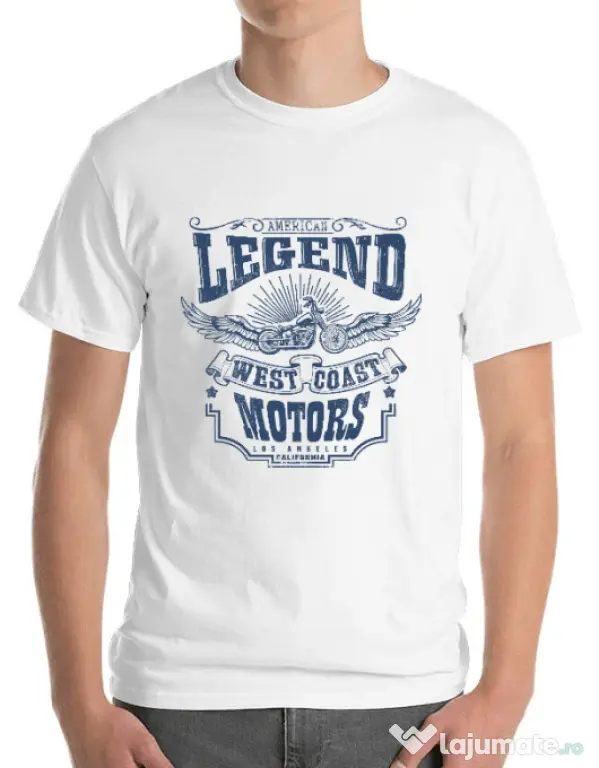Tricou ADLER barbat West coast motors Alb