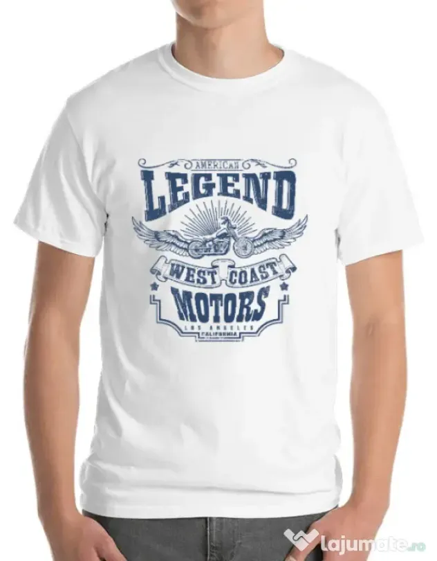 Tricou ADLER barbat West coast motors Alb