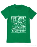 Tricou ADLER barbat Yesterday is history Verde mediu