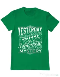 Tricou ADLER barbat Yesterday is history Verde mediu