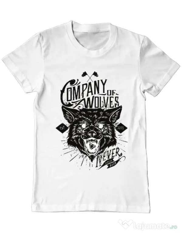 Tricou ADLER barbat Company of wolves Alb
