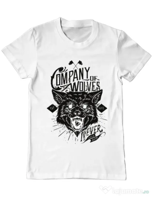 Tricou ADLER barbat Company of wolves Alb