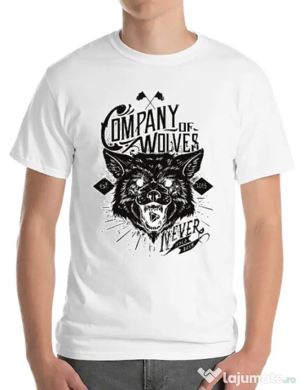 Tricou ADLER barbat Company of wolves Alb