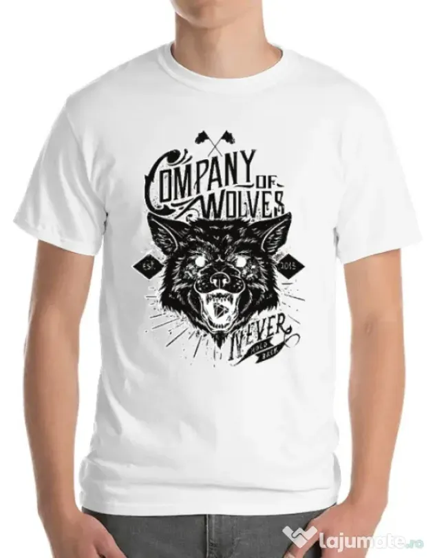 Tricou ADLER barbat Company of wolves Alb