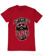 Tricou ADLER barbat Can i buy you a beard Rosu