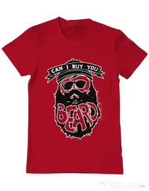 Tricou ADLER barbat Can i buy you a beard Rosu