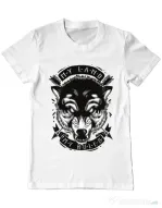 Tricou ADLER barbat My Land My Rules Alb