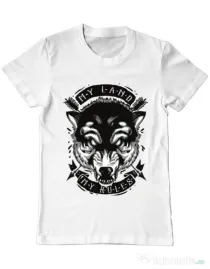 Tricou ADLER barbat My Land My Rules Alb