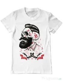 Tricou ADLER barbat Deep cuts Alb