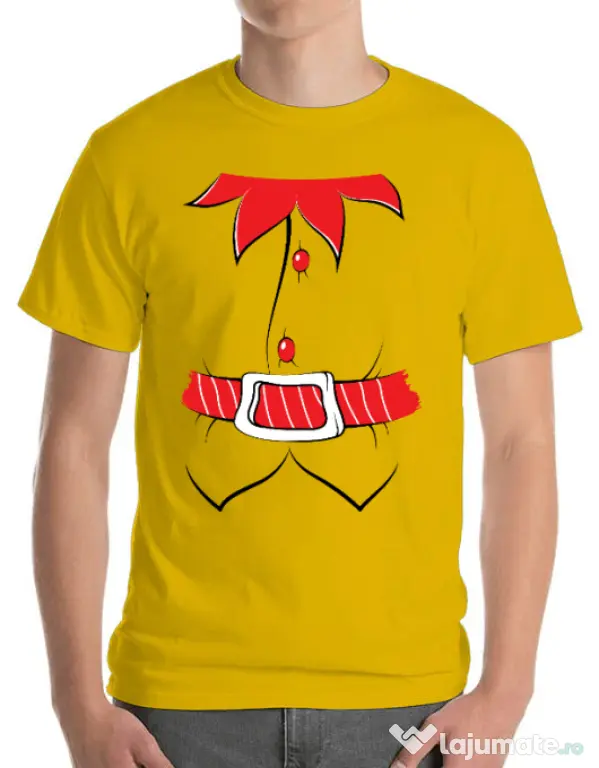 Tricou ADLER barbat Santa helper Galben