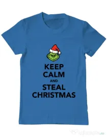 Tricou ADLER barbat Steal Christmas Albastru azuriu