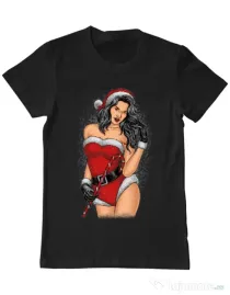 Tricou ADLER barbat Sexy Santa Girl Negru