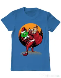 Tricou ADLER barbat Grinch stole Christmas Albastru azuriu