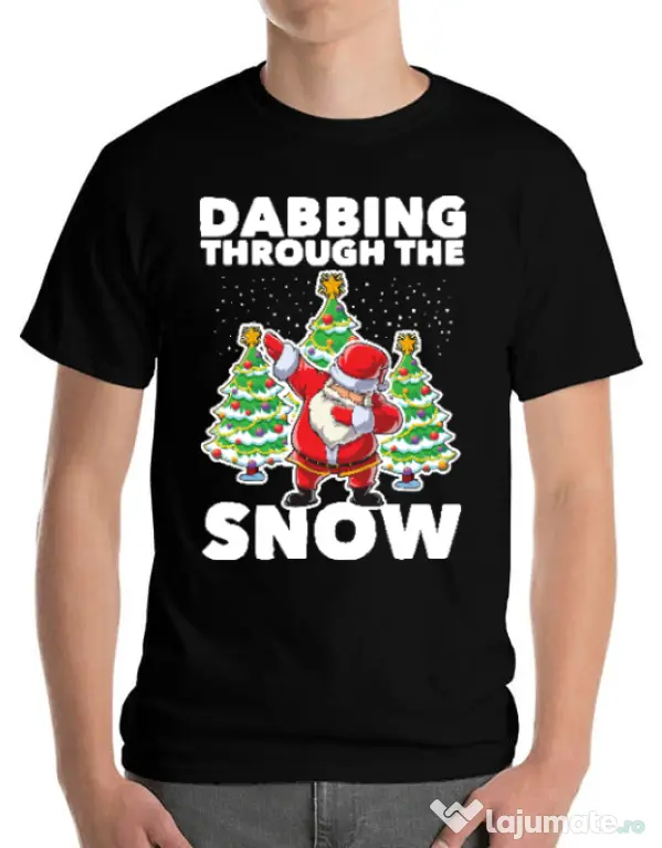 Tricou ADLER barbat Dabbing Santa Negru