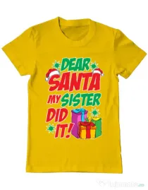Tricou ADLER barbat My sister did it Galben