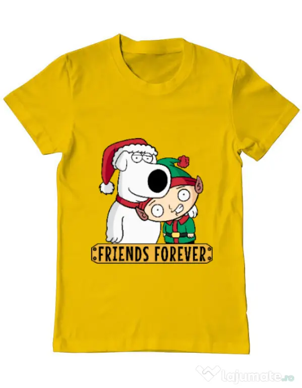 Tricou ADLER barbat Friends forever Galben