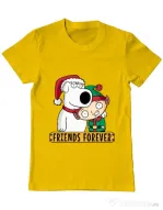 Tricou ADLER barbat Friends forever Galben