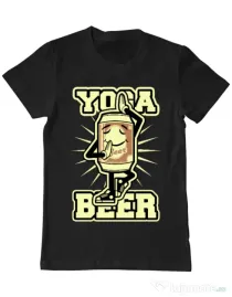 Tricou ADLER barbat Yoga beer Negru