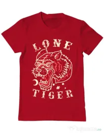 Tricou ADLER barbat Lone tiger Rosu